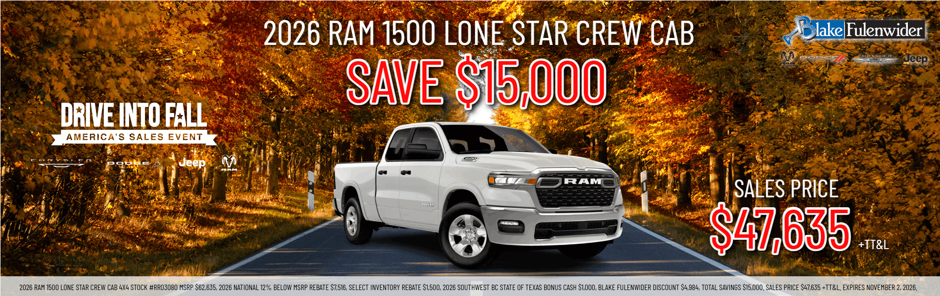 2026 RAM 1500 LONE STAR CREW CAB