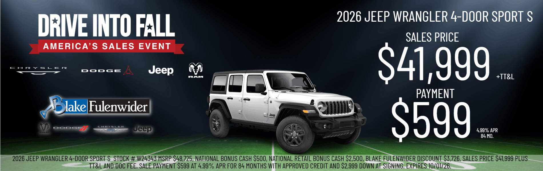 2026 Jeep Wrangler 4-door Sport S Offers
